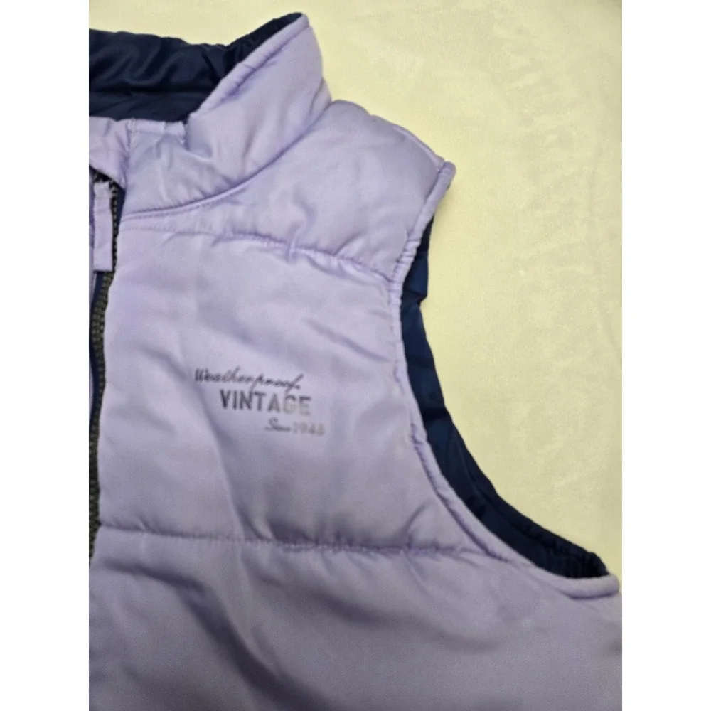 Vintage Weatherproof Youth Girls Large 14-16 Puffer Vest Lavender Pockets Zip